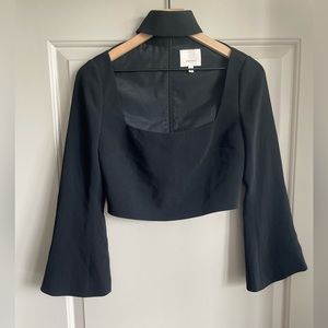 Cinq à Sept Black Crop Top